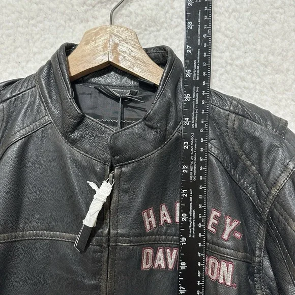 Harley-Davidson Men's Leather Jacket-Long Way Distressed 98089-15VM Sz Small NWT